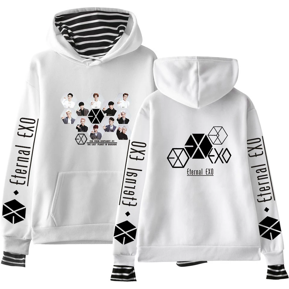 EXO Ablum/Новое поступление, женские худи с надписью, Толстовка Harajuku, толстовки с круглым вырезом, цветные топы