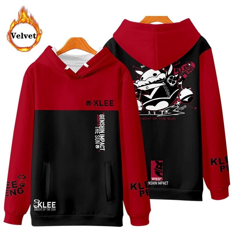 TENNYALEN Klee Cosplay Costume Hot Game Genshin Impact Hooded Sweatshirt Anime Sports Jacket Project Print Pants Velvet Top Adult Kids Set -Zentai shop online H0817d559950b42b5a245a8ef4ebfbb18h.jpg