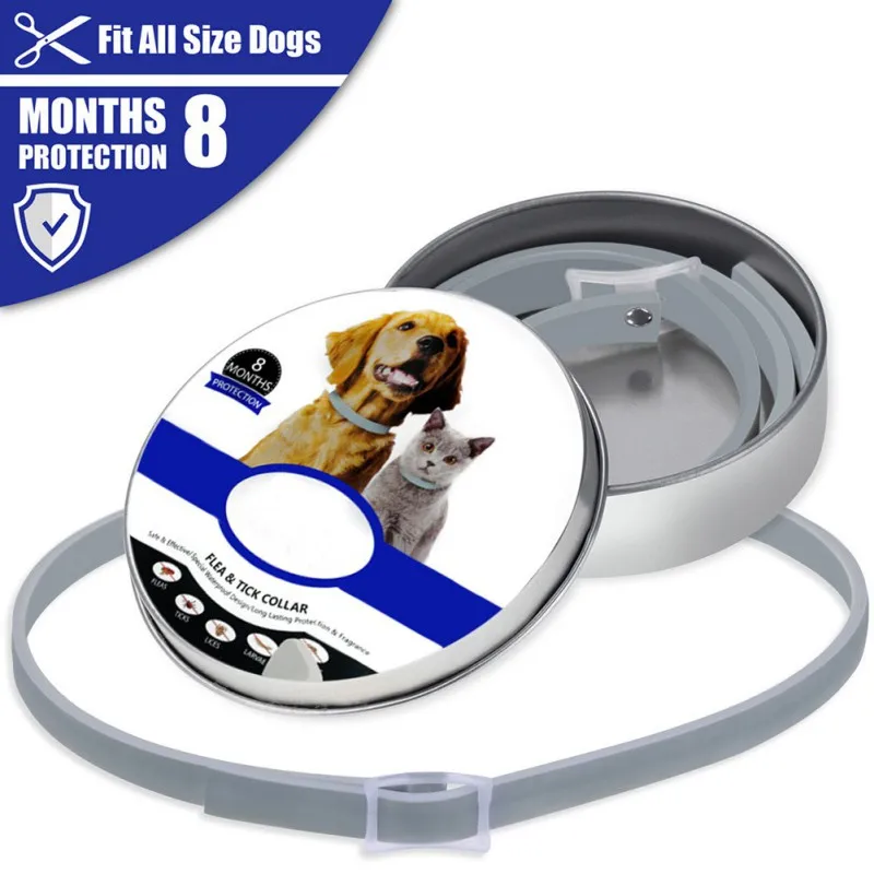 A Safe Tick Flea Anti Insect Mosquitoes Dog Collar Waterproof Long Lasting 8 Months Protection Puppy Cat Pet Collars - Цвет: A
