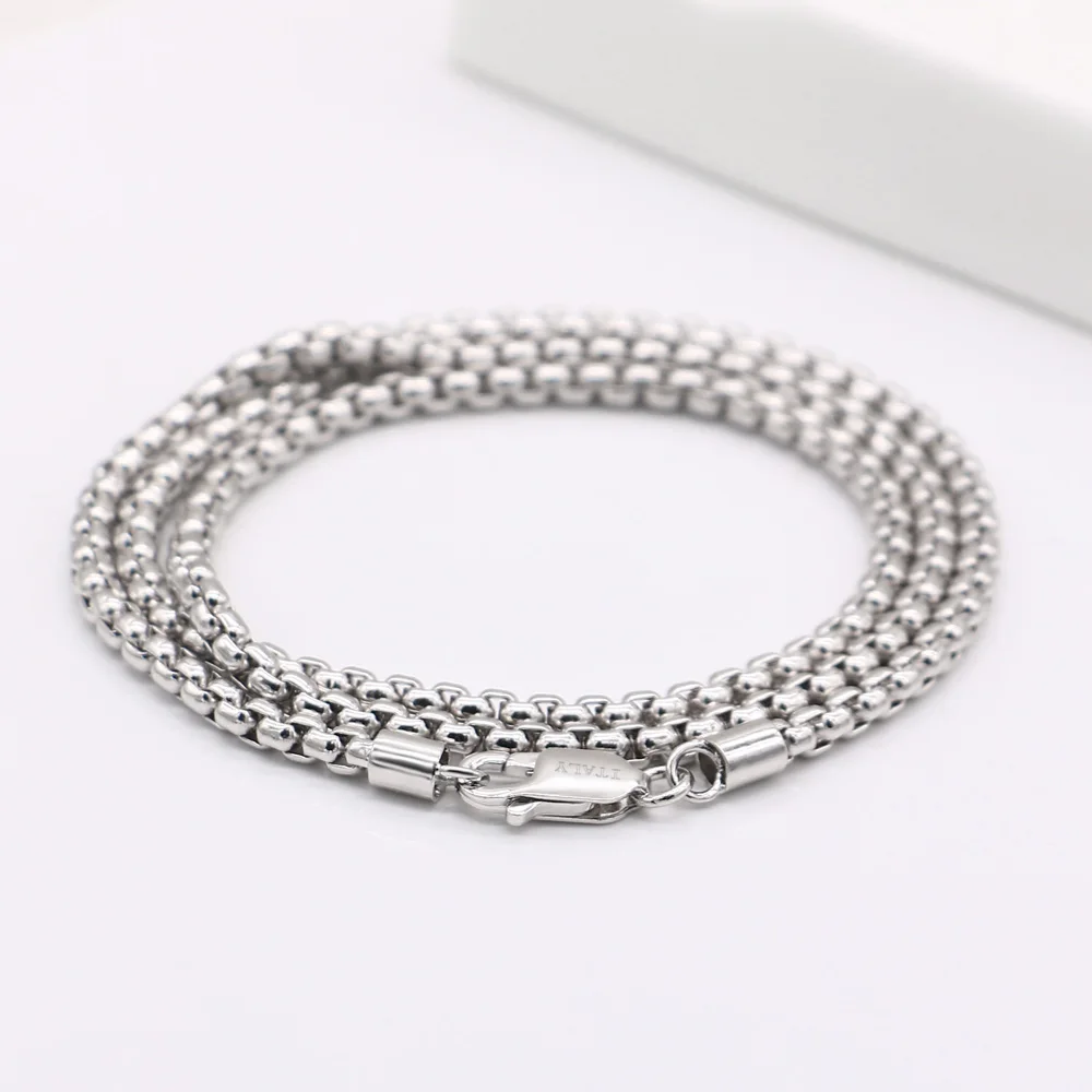 Men Genuine 100% 925 Sterling Silver Box Link & Chopint Chain Necklace With 16-27 Inches (2mm Wide) Man Choker Fine Jewelry