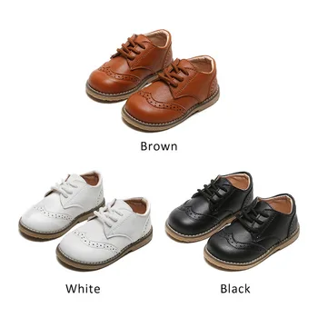

2020 Spring Fall Children Leather Shoes Girls Casual Peas Shoes Toddler Kids Comfortable Student Performance Soft Shoes