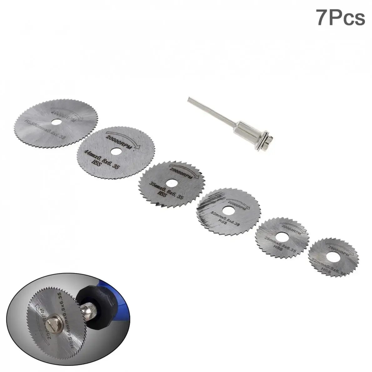 7pcs/lot Mini Wood Saw Blade Circular Blade Jig Saw Rotary Tool for Cutter Power Tool Set Wood Cutting Discs mini hobby table saw handmade woodworking bench saw diy wood model crafts cutting tool with power adapter hss saw blade 3800rpm