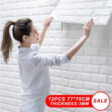 12pcs 77*70cm Self adhesive Wallpaper Waterproof 3D Brick Wall Panel DIY Living Room Kitchen Brick Papers Home Decor Wall Decals