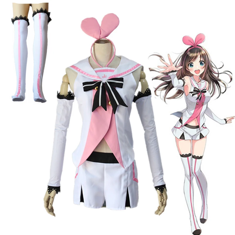 

Anime Kizuna AI Cosplay Costume Popular Virtual Youtuber Cosplay Costume for Women Kizuna AI Outfit Stocking