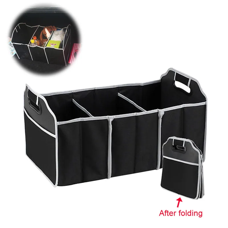 

2-in-1 Black Shopping Tidy Heavy Duty Foldable Storage Multiuse Buggy Bag In Car Boot Auto Car Styling Car Accessories Camping