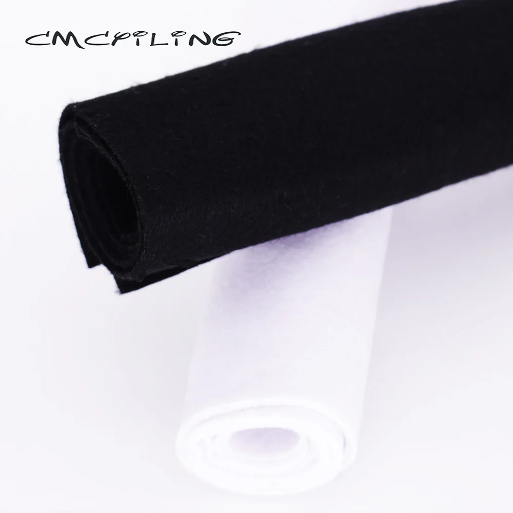 CMCYILING 2 шт./лот 45*55 см черно-белая Лоскутная мягкая фетровая ткань - Цена: 380,64 руб. / набор