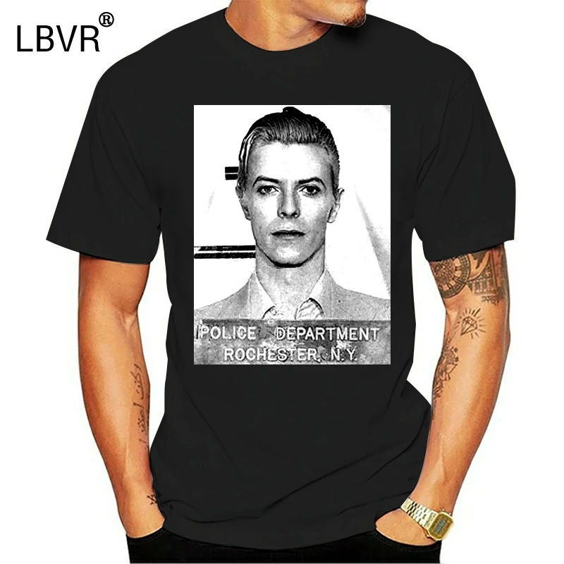 DAVID BOWIE T SHIRT BOWIE MUG SHOT T 