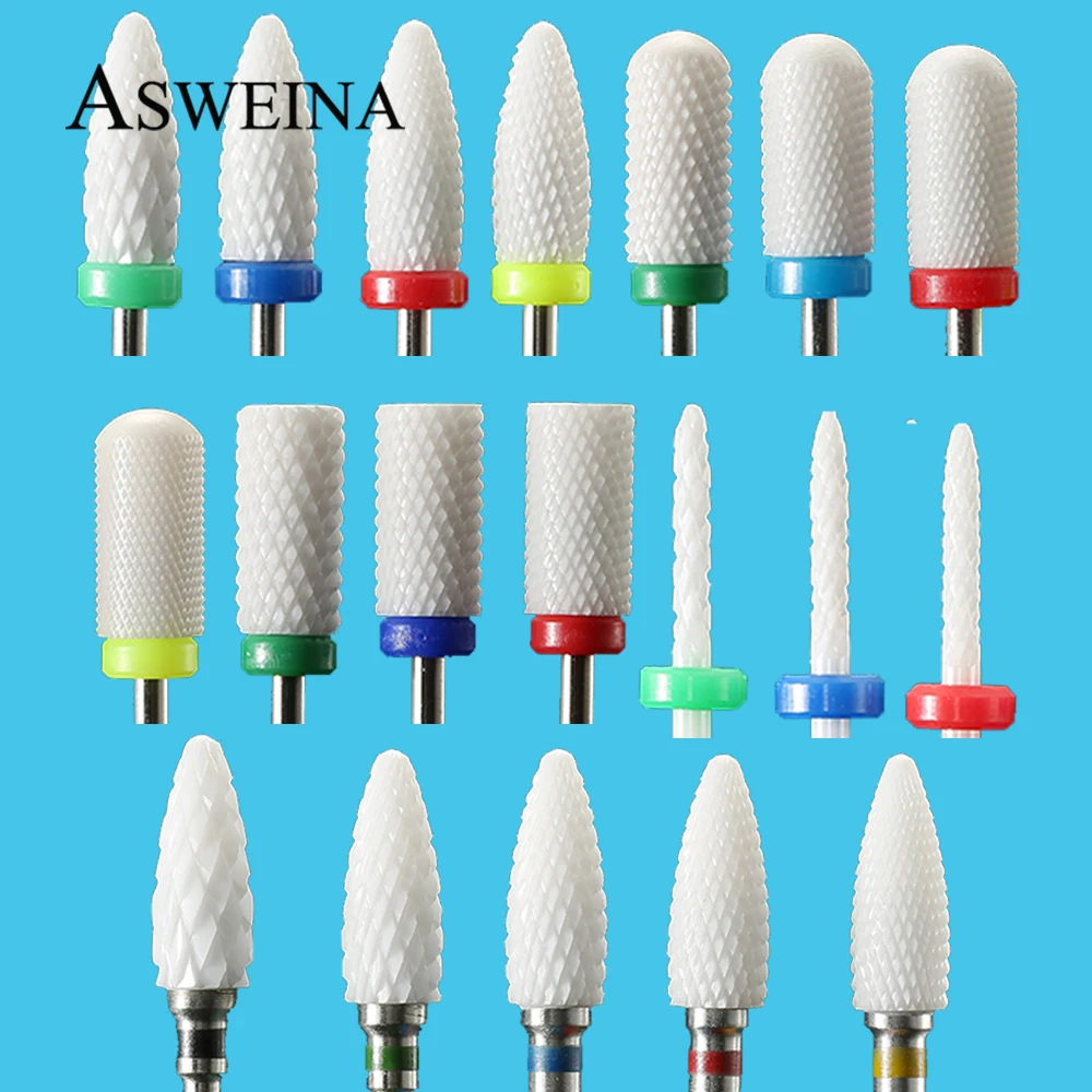 Fresas para máquina de manicura eléctrica, broca de clavo de cerámica, accesorios de rebaba, herramientas de arte de uñas