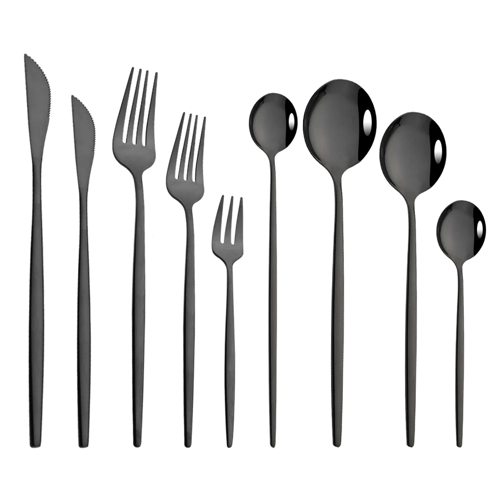 Tableware Black Flatware Cutlery Set Stainless Steel Luxury Dinnerware