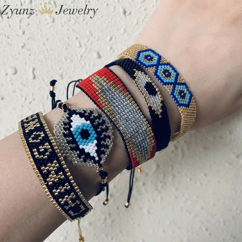 5 шт, Miyuki браслет, браслет из бисера, красочные ювелирные изделия, подарок для женщины, регулируемый браслет, уникальный подарок