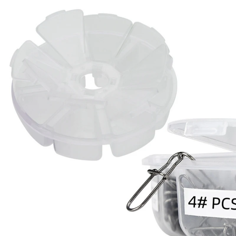 Пластиковые круглые 8 сетки рыболовные снасти Коробка Чехол для хранения держатель прозрачный шарик коробки ювелирных изделий органайзеры ZX00 - Цвет: Белый