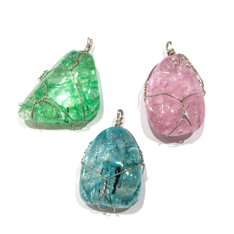 

Natural Stone Cage Pendant Irregular Shape Pendantsfor Jewelry Making DIY Necklaces Accessories size:35X45mm