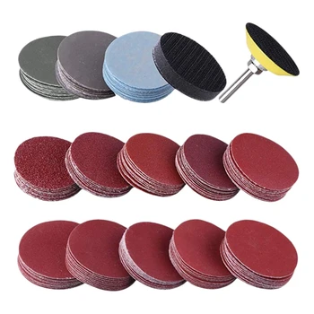 

100Pcs/Set Sanding Paper Backing Pad 60-3000 Grit Hook Loop Sand Pads Polishing Set Abrasive Tool Sander Disc (6.0mm Handle)