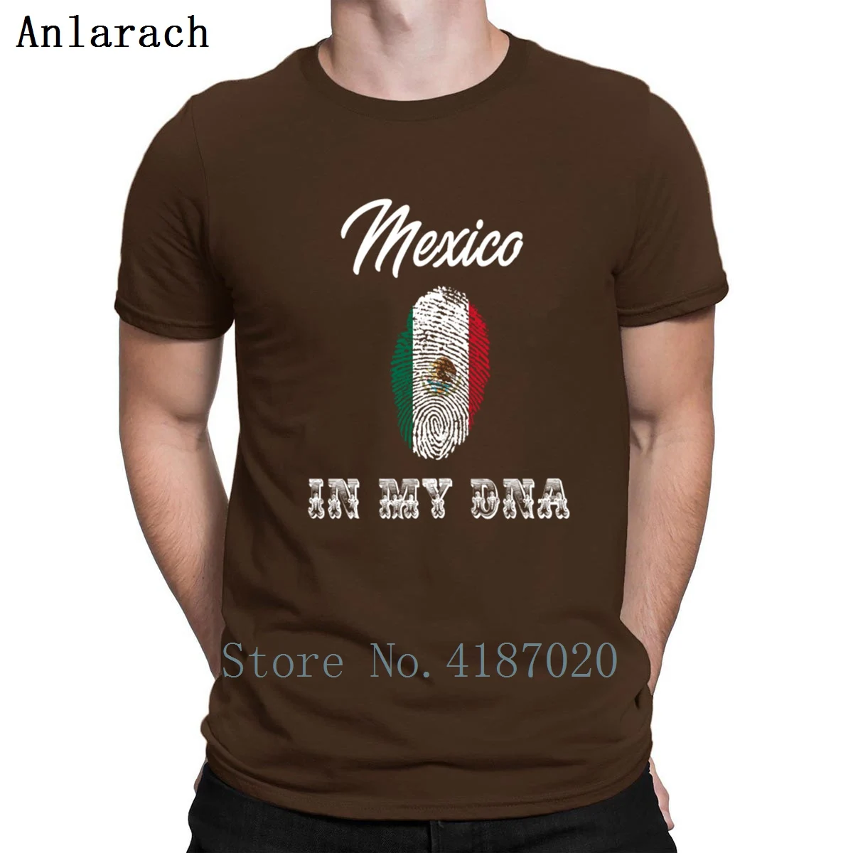 coffee Мексиканская в моей Dna дышащая летняя футболка с принтом для мужчин Летний стиль обычный хлопок простая футболка одежда - Цвет: coffee