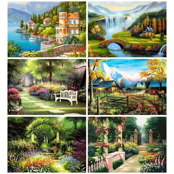 

Huacan 5d Diamond Painting New Arrivals Scenery Mosaic Nature Farmhouse Home Decor Embroidery Landscape Handmade Gift