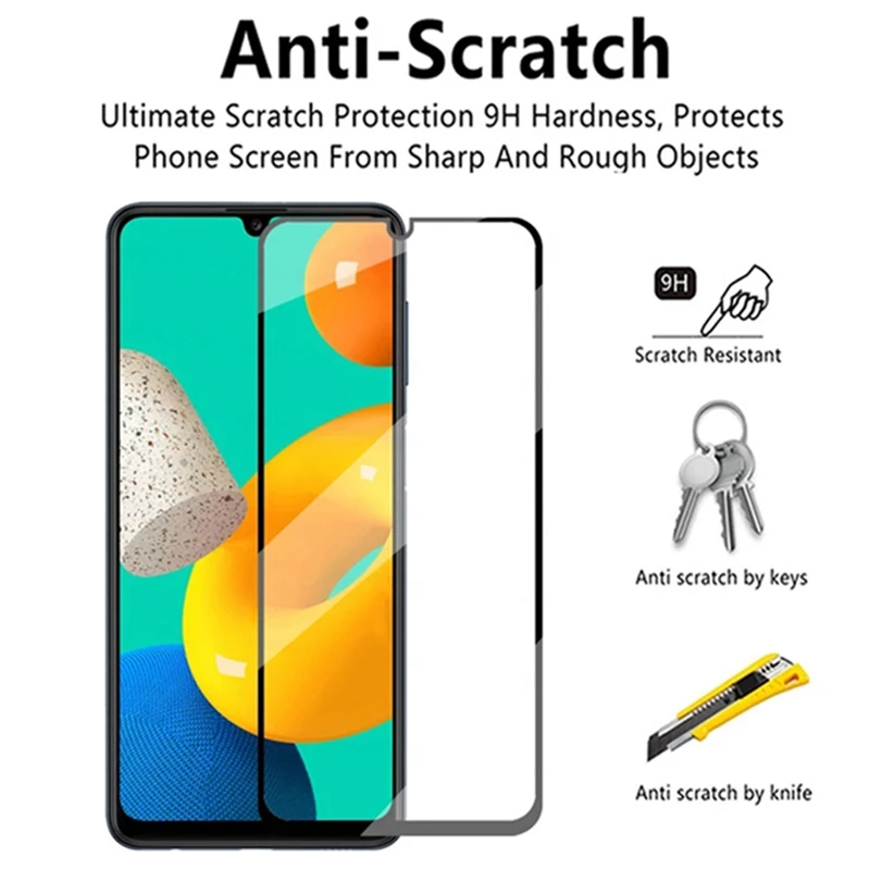 phone glass protector 2in1 Tempered Glass For Samsung Galaxy M32 Full Camera Lens Glass Screen Protector for Samsung M 32 M32 6.4'' Protective Glass mobile protector