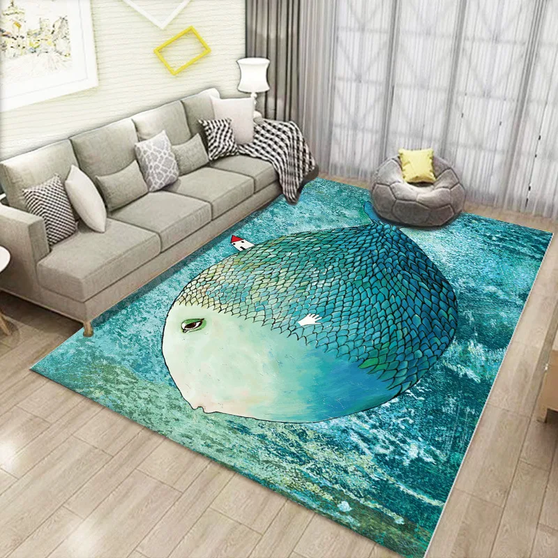 Print Geometric Carpet Rug Modern Soft Carpet For Living Room Multiple Sizes Non-Slip Antifouling Carpet Bedroom Blanket Mat
