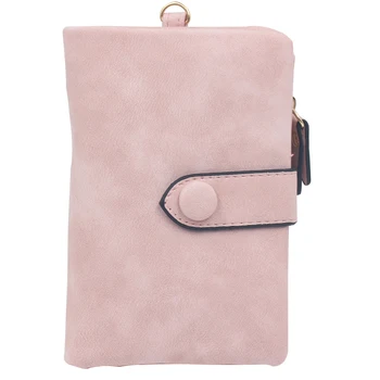 

Women Wallet Portable Casual PU Leather Vintage Card Holder Zipper Pocket Handbag Multifunction -fold Short Purse