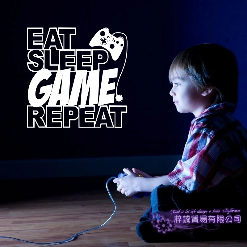 Eat Sleep Game повторная видео наклейка игровая комната Наклейка плакаты игровой