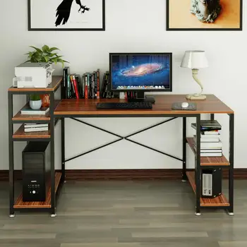 

59 Inch Computer Desk with Storage Shelf Writing Desk Printer Stand Work Station PC Laptop Gaming Table for Home , Office