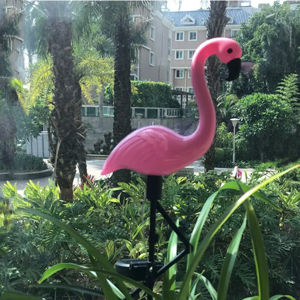 Светодиодный водонепроницаемый солнечный светильник для газона с фламинго, садовый декоративный светильник, садовый напольный светильник с ландшафтным освещением