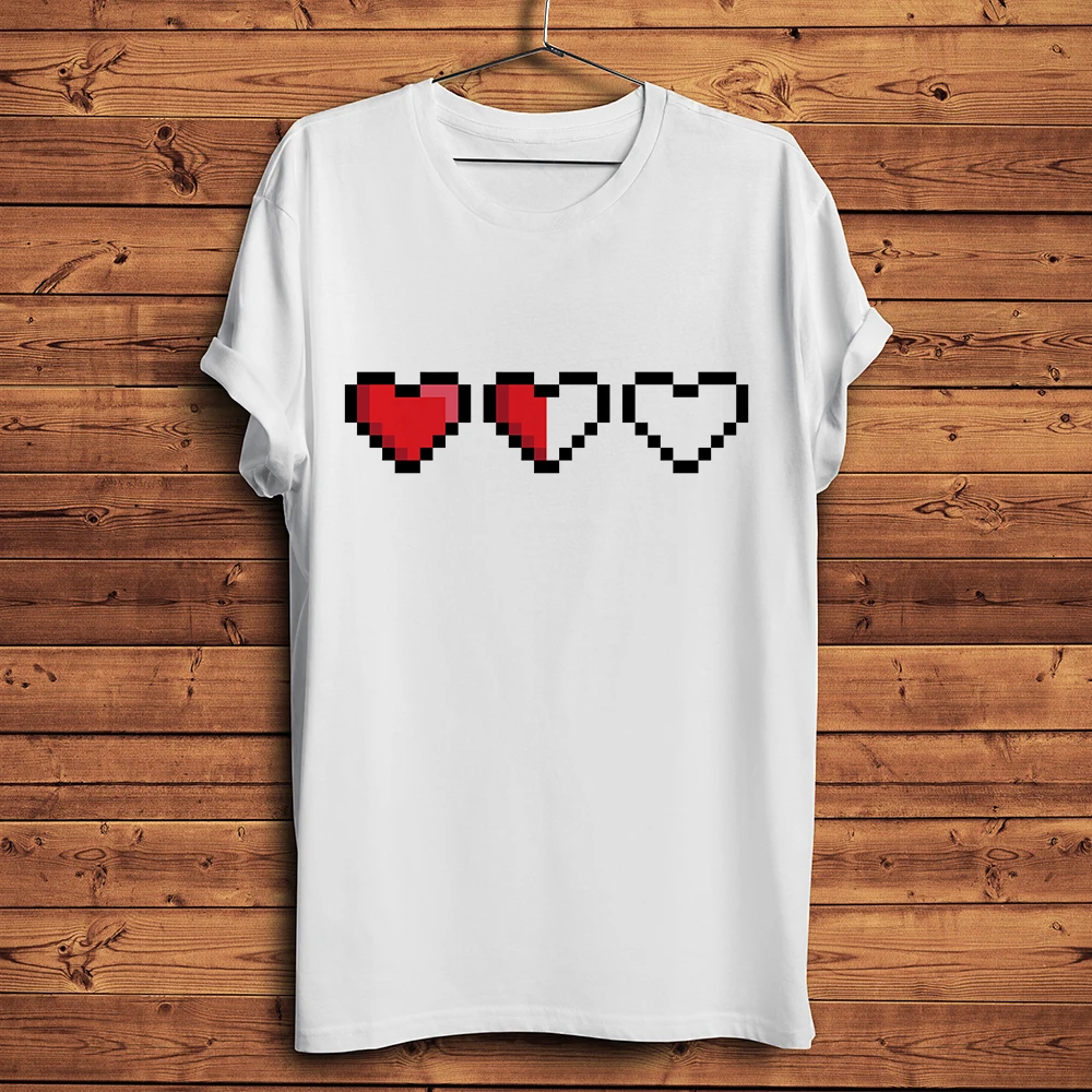 Pixel heart Half life забавная Футболка мужская летняя новая белая Повседневная homme