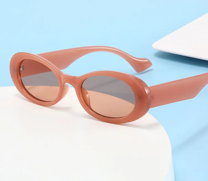 OEC CPO Vintage Oval Sunglasses Women Brand Designer Small Frame Sun Glasses Female Retro Black Yellow Round Eyewear UV400 O881