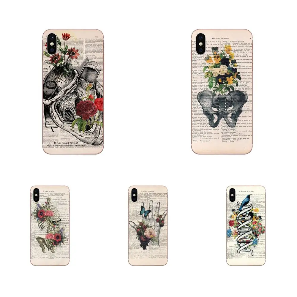 Book Background Skeletal Flower For Huawei Nova 2 V20 Y3II Y5 Y5II Y6 Y6II Y7 Y9 G8 G9 GR3 GR5 GX8 Prime 2018 2019 | Мобильные