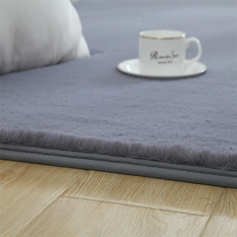 Супер мягкий плюшевый ворсистый резиновый коврик для гостиной искусственный мех Большие спальни ковры для детской комнаты домашние коврики tapete para sala