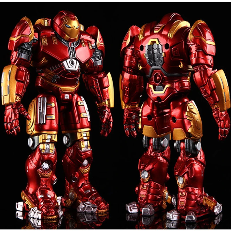 18cm Avengers 2 Iron Man Armor Joints Movable Action Figure Iron Man Hulk Buster Figures Mark with LED Light Toys Model for Kids