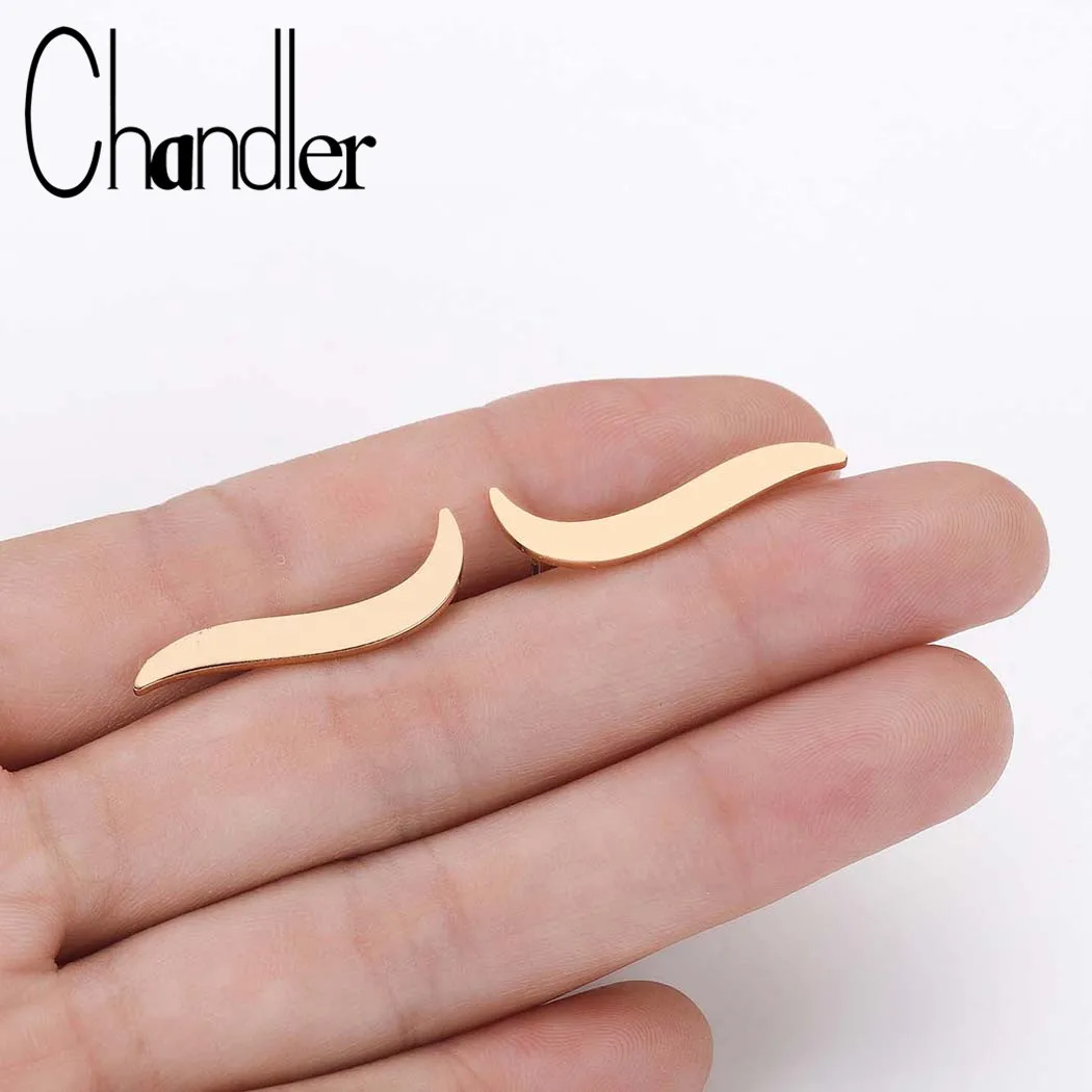 Chandler Boho Leaf Climbing Earrings Ear Crawlers Climber Leaves Stud Earring Steel Women Bijoux Christmas Gift Wedding Jewelry