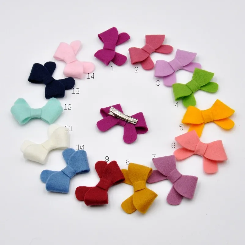 With hair clips 28 шт./лот 2 дюймов ручной работы, ручная работа, бант для волос заколки маленькими бантиками набор «сделай сам» для крафта волосы для куклы аксессуар - Цвет: With hair clips