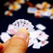 

Fun Miniature Poker 1:12 1 Set Dollhouse Cute Mini Poker Playing Cards Style Random Mini Cute Poker For Doll Gift