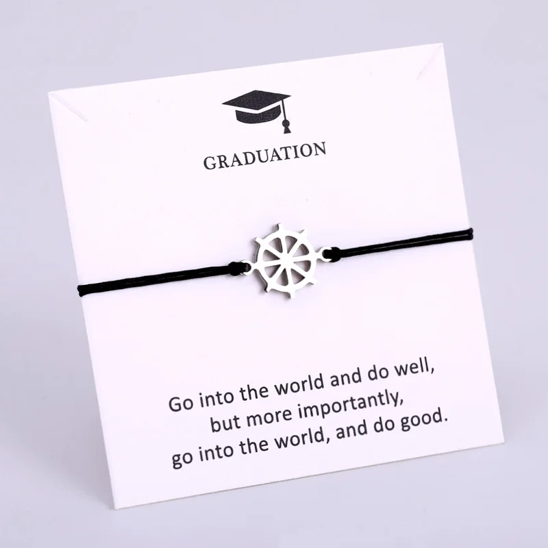 Bracelet Jewelry Aircraft Airplane Plain Bracelet Senior Graduate Graduation Gift Charm Bracelets Women Men Unisex Adjustable Jewelry