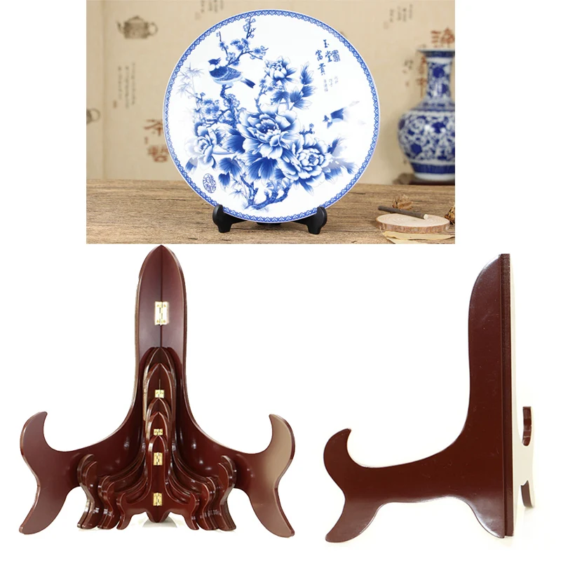 

Stand Wooden Plate Picture Decor Plates Holder High End Phone Display Easel Art Tablet PC Home Bracket Bowls Painting