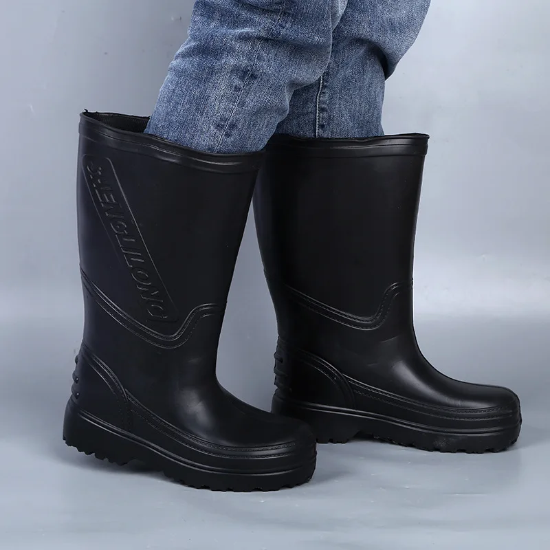 Men Autumn Winter EVA Rain Boots Lovers Outdoor Light Comfort Waterproof Work Shoes Couple's Thick Platform Rainboots