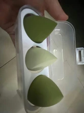 Juego de esponjas de maquillaje, esponjilla de látex saludable, suave, en húmedo y seco, herramientas de maquillaje cónicas, caja de plástico exquisita, 3 /4 Uds.