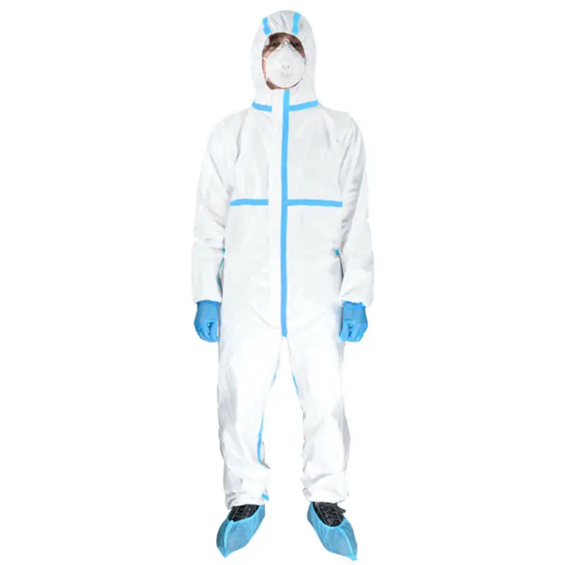 

Disposable Protective Suit Hooded Coverall Painting Spraying Safety Clothing Non-woven Medical Suit