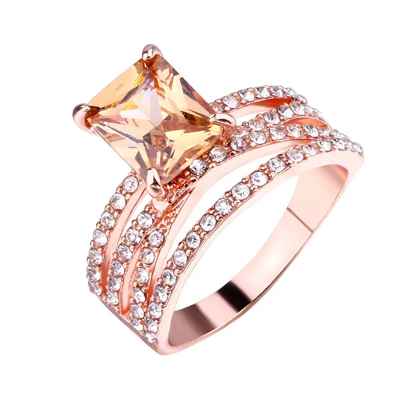 DODO Luxury Jewelry Wedding Rings For Women Cubic Zirconia Ring Rose Gold Color Bridal Engagement Accessories bagues pour femme (2)
