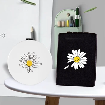 

Fashion Makeup Mirror with 2 Sides for Girl Out Door Light Portable Folding Compact Cosmetic Vanity Pocket Magnifying Mirrors