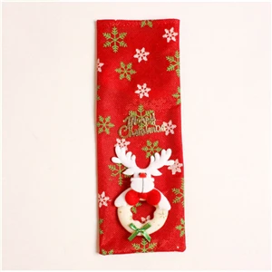 Navidad красный и зеленый винные бутылки крышки сумки милые рождественские бутылки крышка с бантом держатели для подарков ужин дома вечерние украшения стола - Цвет: 96