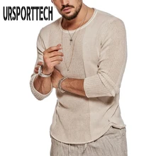 Aliexpress - URSPORTTECH Men’s Sweater Slim Fit Sweaters Pullover High Street O Neck Pleated Solid Color Mens Oversized Sweater Plus Size 3XL