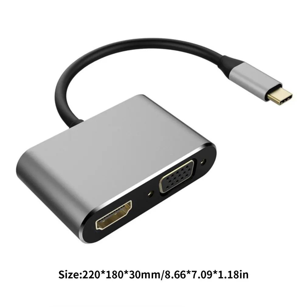 2 в 1 USB 3,0 USB2.0 к HDMI адаптер 4K HD 1080P type-C к HDMI/VGA аудио-видео кабель конвертер для ноутбука Macbook компьютер