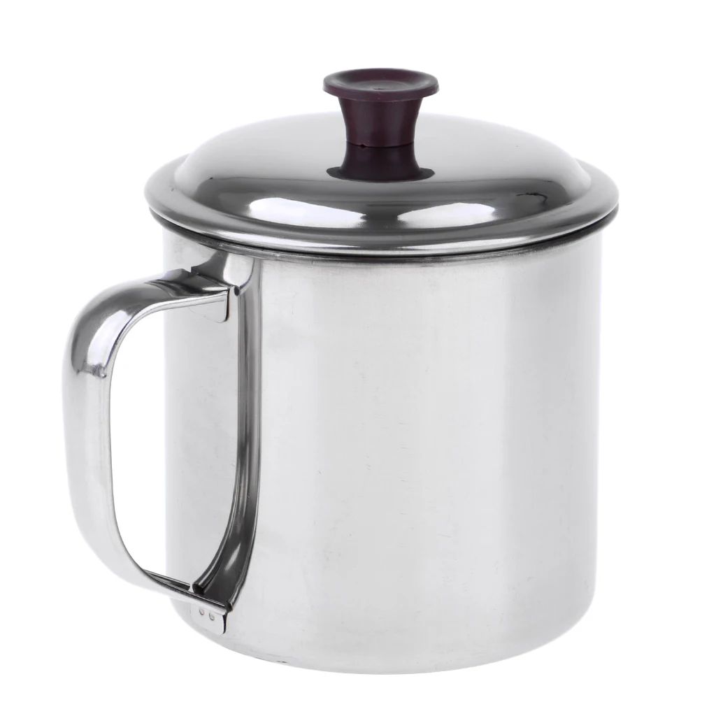 Metal Drinkwware Stainless Steel Cup for Beer Coffee Tea 12cm with cover Camping Backpacking Traveling Hiking