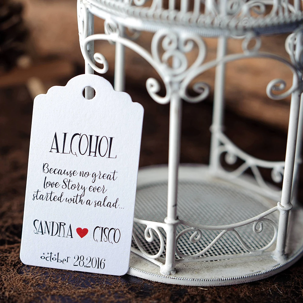 

200 Pcs 3.5x6.2cm Wedding Custom Label Love Preference Banquet Bachelor Party Italian Wine Flowers Wedding Marriage Sleutellabel