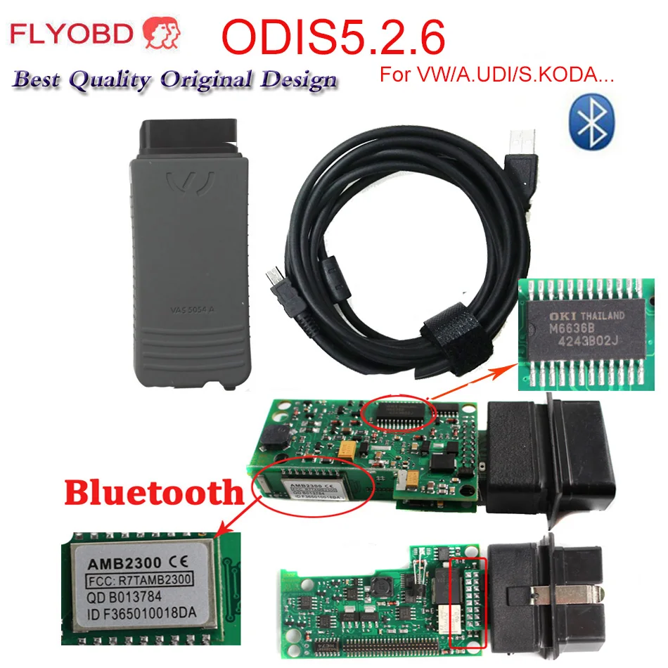 Лучшее качество VAS5054 полный чип ODIS 5 26 Bluetooth VAS 5054A с OKI чипом obd2 Авто