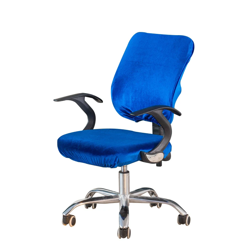 Бархатный офисный чехол на компьютерное кресло эластичный стрейч кресло Лифт стул защитный чехол моющийся, 1 комплект(задняя крышка+ чехол на сиденье - Цвет: Color 10