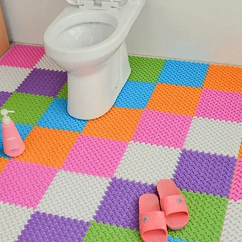 DIY ковер 25*25 см яркие цвета пластиковые коврики для ванной Легкий Массажный