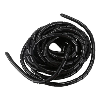 

12mm Outside Dia 22 Ft Flexible Spiral Wire Wrap Desktop PC Manage Cable