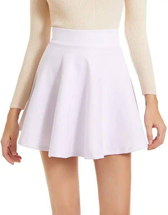 Hot Girl Style Mini Skirt Women stretch High Waist Solid Color Folds Party Dancing Miniskirt New Women's Clothing In 2021 tennis skirt